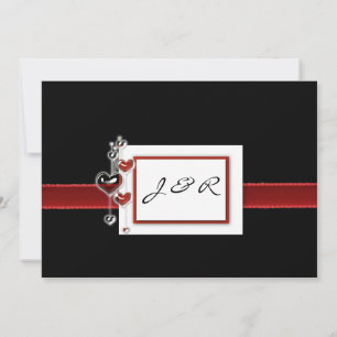 Convite preto e vermelho