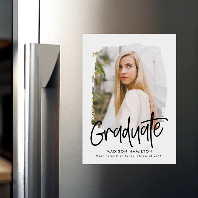 Convite Preto | Graduação de Fotografias com Script Preppy (Criador carregado)