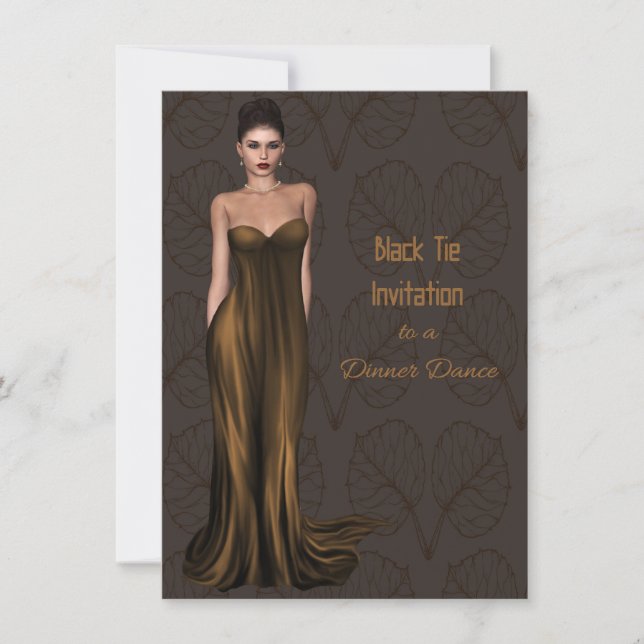 Convite Preto para Dança e Janto (Frente)