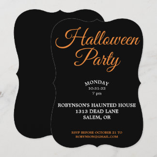 Convite Preto para Festas de Halloween