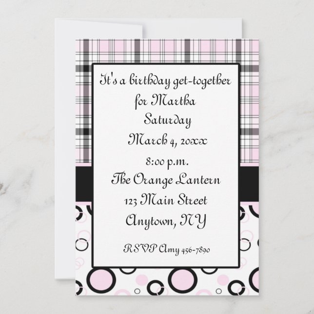 Convite Preto Rosa (Frente)