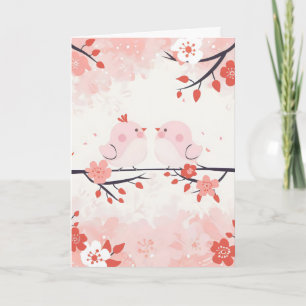 Convite Primavera Sakura Birds Rosa