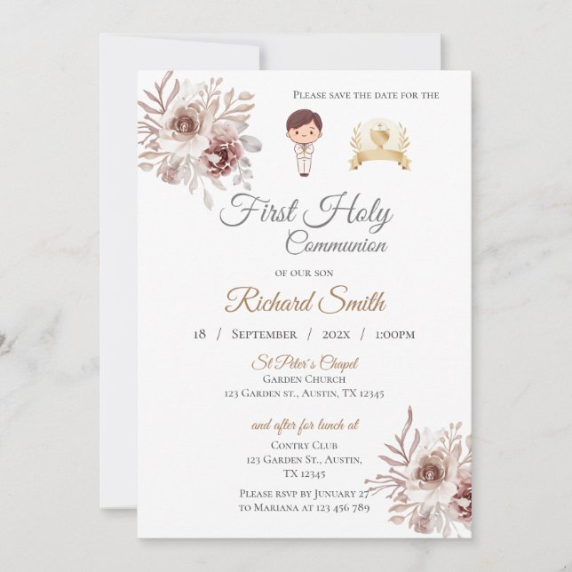Convite Primeira Comunhão (Frente)