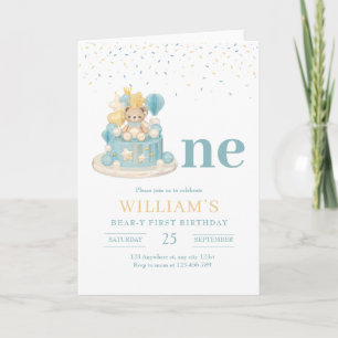 Convite Primeiro Aniversário do Beary, Primeiro Aniversári