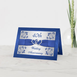 Convite PRINTED RIBBON Floral 40th Anniversary Invitation