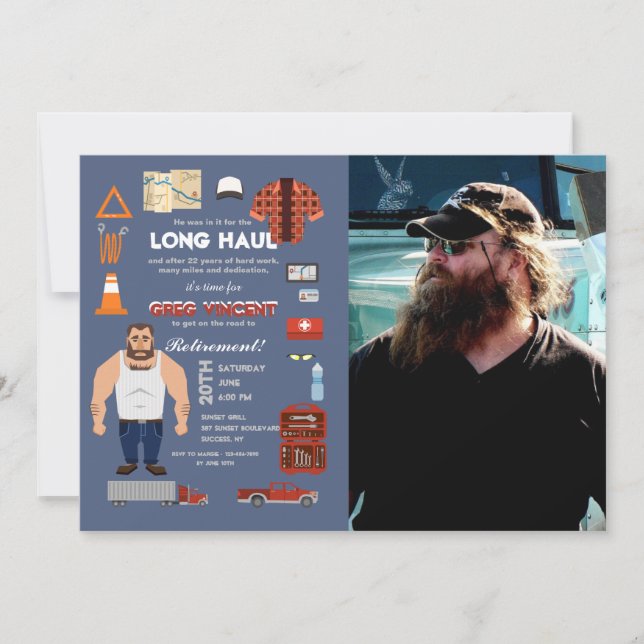 Convite profissional da foto do camionista (Frente)