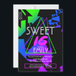 Convite Promocional Tema Sweet 16 Flyer Club<br><div class="desc">Estilo de Convite Neon Club para Sweet 16</div>