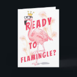 Convite Prontos Para Flamingle? Funny Flamingo Birthday<br><div class="desc">Prepare-se para se inflamar com este legal convite de festas de aniversário. Inflamingo cor de água rosa nos óculos de sol e coroa,  fogos de artifício.</div>