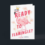 Convite Prontos Para Flamingle? Funny Flamingo Birthday<br><div class="desc">Prepare-se para se inflamar com este legal convite de festas de aniversário. Inflamingo cor de água rosa nos óculos de sol e coroa,  fogos de artifício.</div>