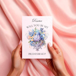 Convite Proposta de Bridesmaid da Flores Roxas Vintage