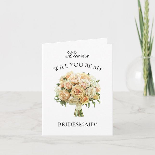Convite Proposta de Bridesmaid do Buquê de Casamento de Ro (Frente)
