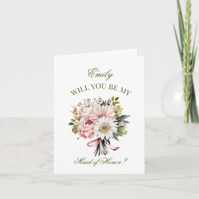 Convite Proposta de Madrinha de casamento de margarida ros (Frente)