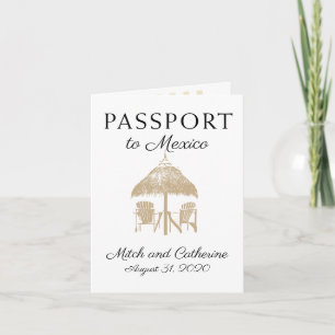 Convite Puerto Penasco Mexico Tan Passport Wedding