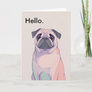 Convite Pug Greeting Card - Arte de Cachorro Retroativo - 