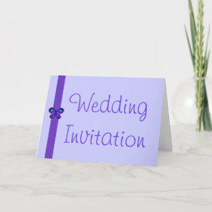 Convite Purple Butterfly Ribbon Evening Invitation