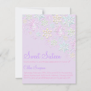 Convite Purple Chic Snowflake Sweet16