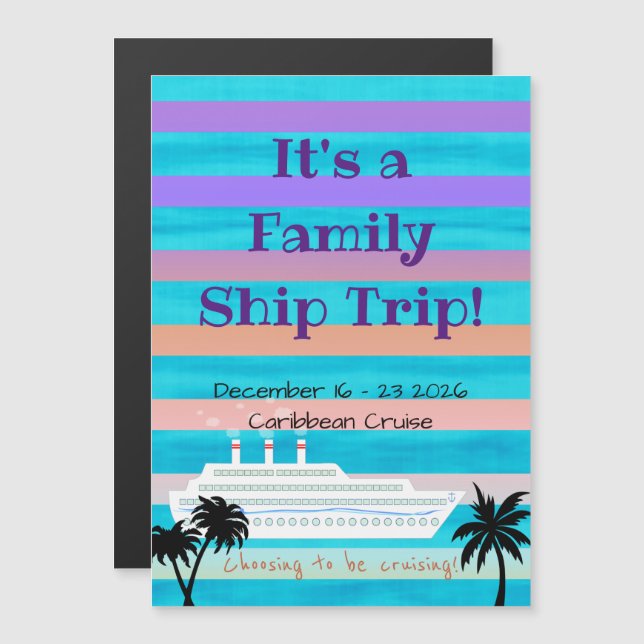 Convite Púrpura e laranja da porta de cruzeiro Stateroom (Frente/Verso)