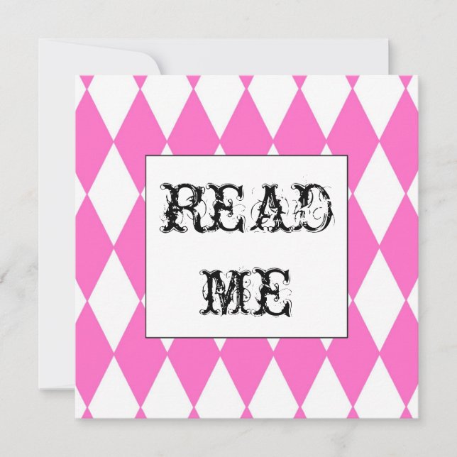 Convite quadrado de Alice do Harlequin (Frente)