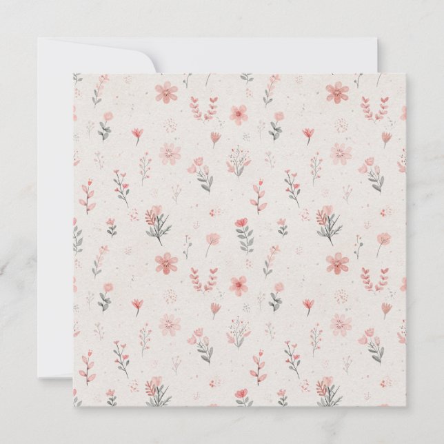Convite Quadrado Floral Minúsculo (Frente)
