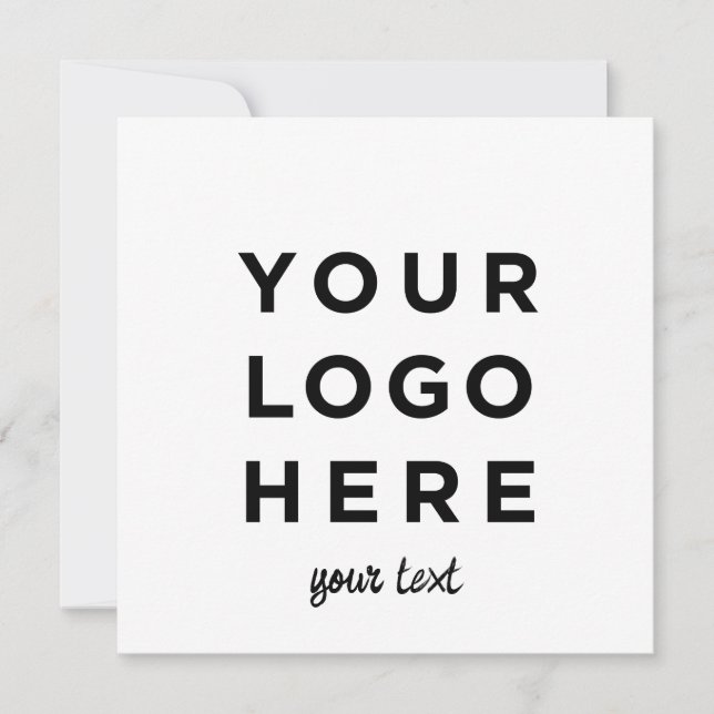 Convite quadrado personalizado com logotipo e text (Frente)