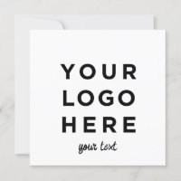 Convite quadrado personalizado com logotipo e text