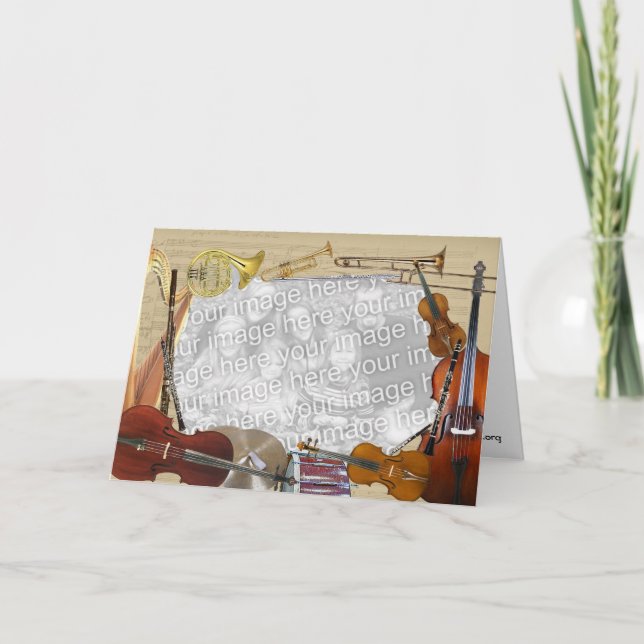 Convite Quadro de Fotografias Personalizável dos Instrumen (Frente)