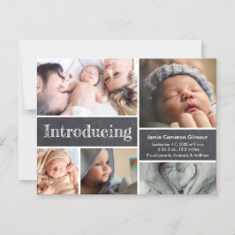 Convite Quadro de fotos recém-nascido Apresentando bebê