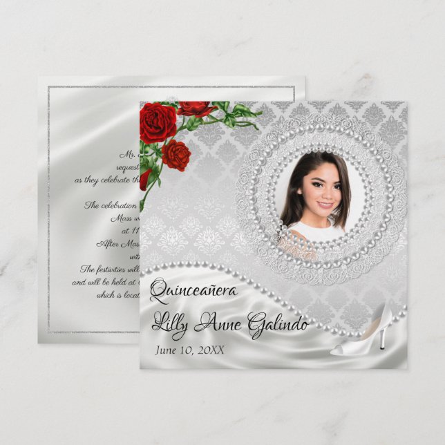 Convite Quinceañera (Frente/Verso)