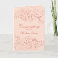 Quinceanera Floral Graciosa, Dourada, e Rosa,