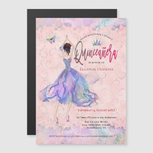 Convite Quinceanera - Iridescente Blush - Dança de Glicão 