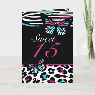 Convite Quinceanera ou Sweet 16 Butterfly Invitation, rosa