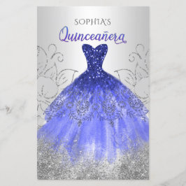 Convite Quinceañera para Vestir o Espeto Azul de O