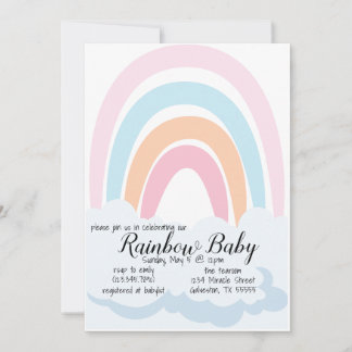 Convite Rainbow Baby Babyshower