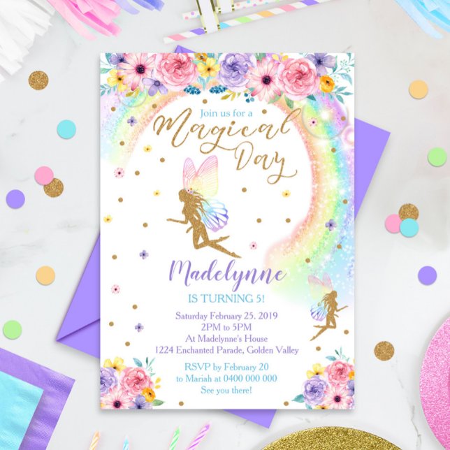 Convite Rainbow Fairy (Criador carregado)