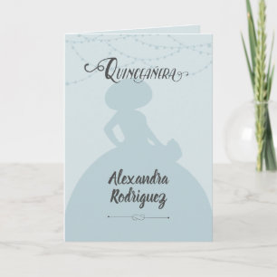 Convite Rainy Day Blue Charro Silhouette Quinceanera