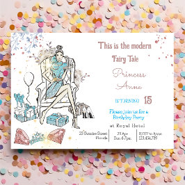 Convite Real à Princesa de Moda Moderna