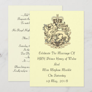 Convite real elegante de Harry & de casamento de