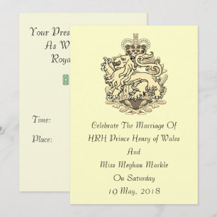 Convite real elegante de Harry & de casamento de