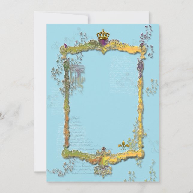 Convite Real Francês Rococo (Frente)