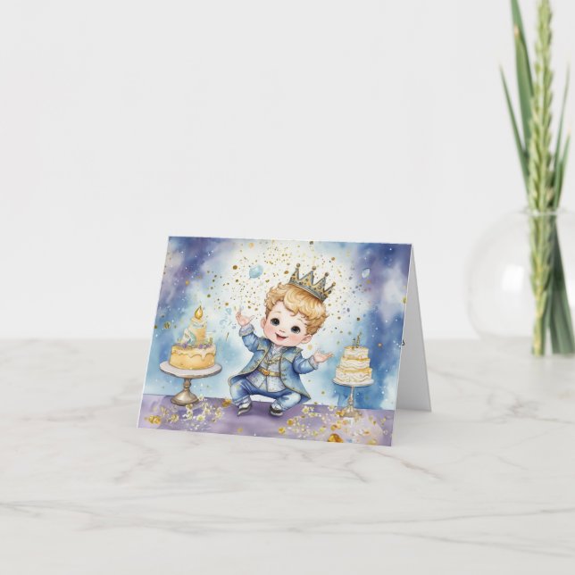 Convite Real Príncipe Birthday (Frente)