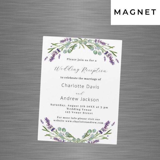 Convite recepção de casamento de luxo violeta de lavanda v (Criador carregado)