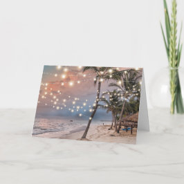 Convite Recepção de Casamento de Praia Tropical Vintage