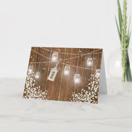 Convite Recepção Noturna Rústica em Pote de Mason com Resp