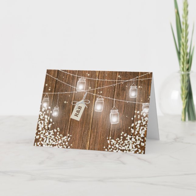 Convite Recepção Noturna Rústica em Pote de Mason com Resp (Frente)