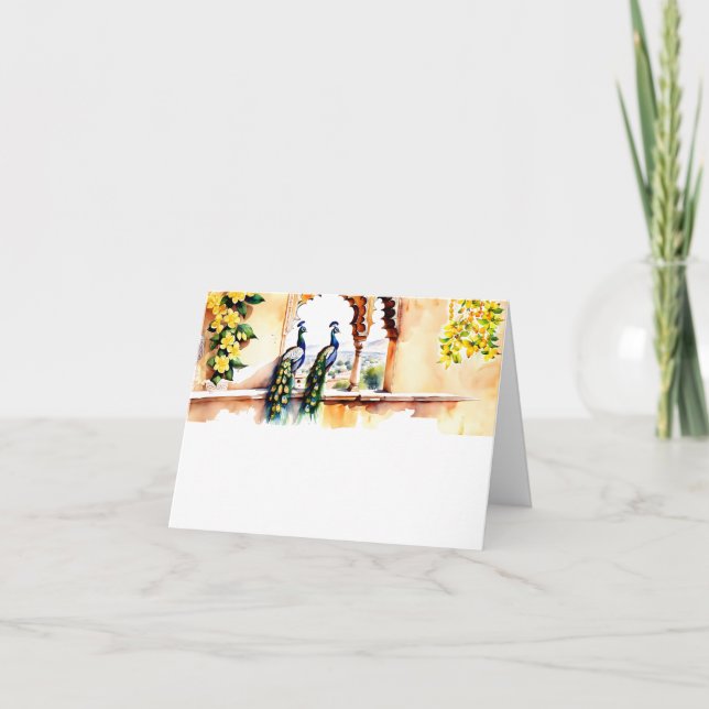 Convite Receptáculo do Palácio Jaipur do casamento indiano (Frente)