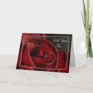 Convite Red Rose Will You Be My Bridesmaid Invitation