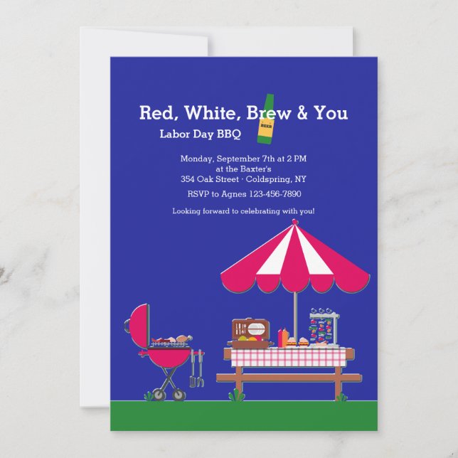 Convite Red White Brew & You (Frente)