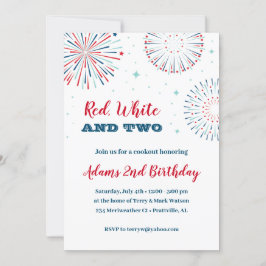Convite Red, White e Two Birthday