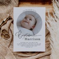 Convite Redondo de Batismo com Foto