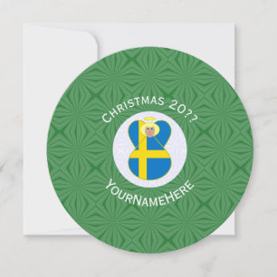 Convite Redondo de Natal Personalizado Bandeira do